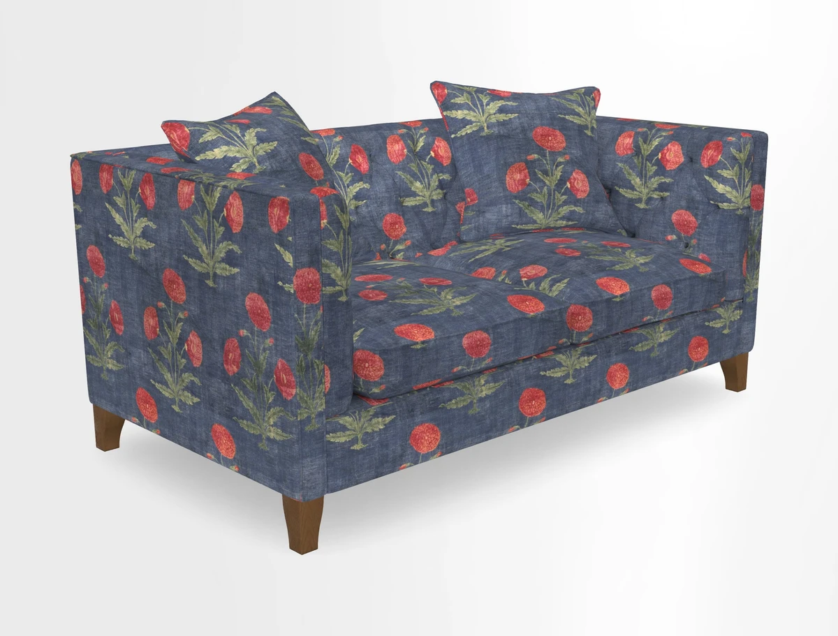 Haresfield 3 seater sofa in Whernside Spring Grass and Stockport Stripe Hunter 