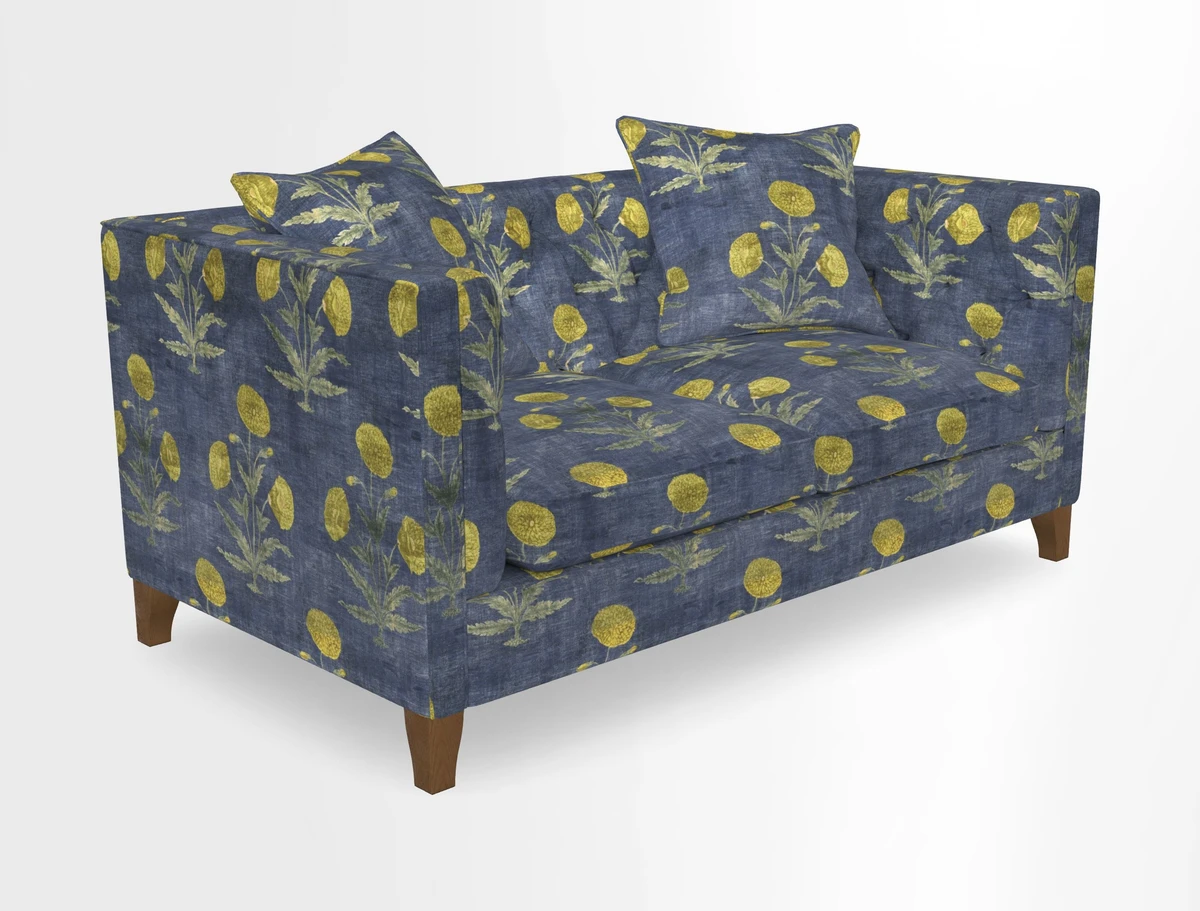 Haresfield 3 seater sofa in Whernside Spring Grass and Stockport Stripe Hunter 