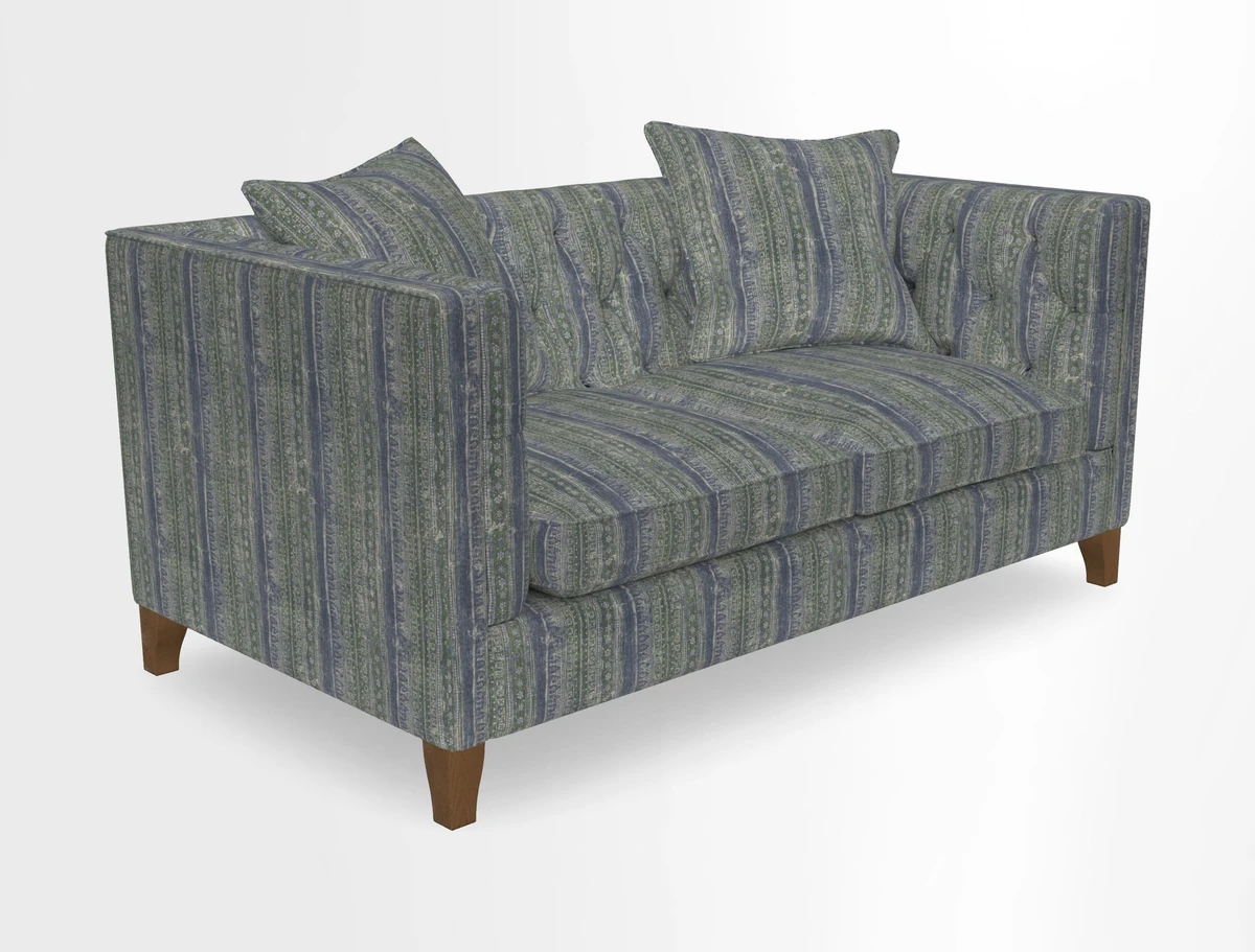 Haresfield 3 seater sofa in Whernside Spring Grass and Stockport Stripe Hunter 