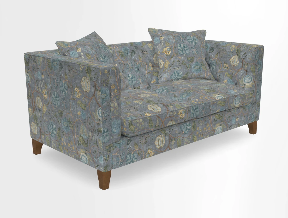 Haresfield 3 seater sofa in Whernside Spring Grass and Stockport Stripe Hunter 