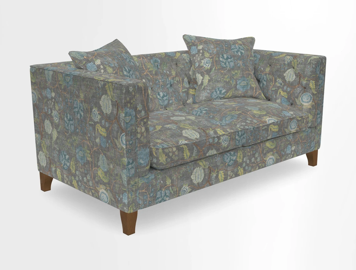 Haresfield 3 seater sofa in Whernside Spring Grass and Stockport Stripe Hunter 