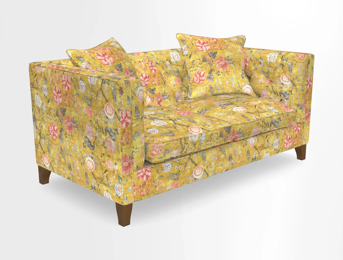 Haresfield 3 seater sofa in Whernside Spring Grass and Stockport Stripe Hunter 