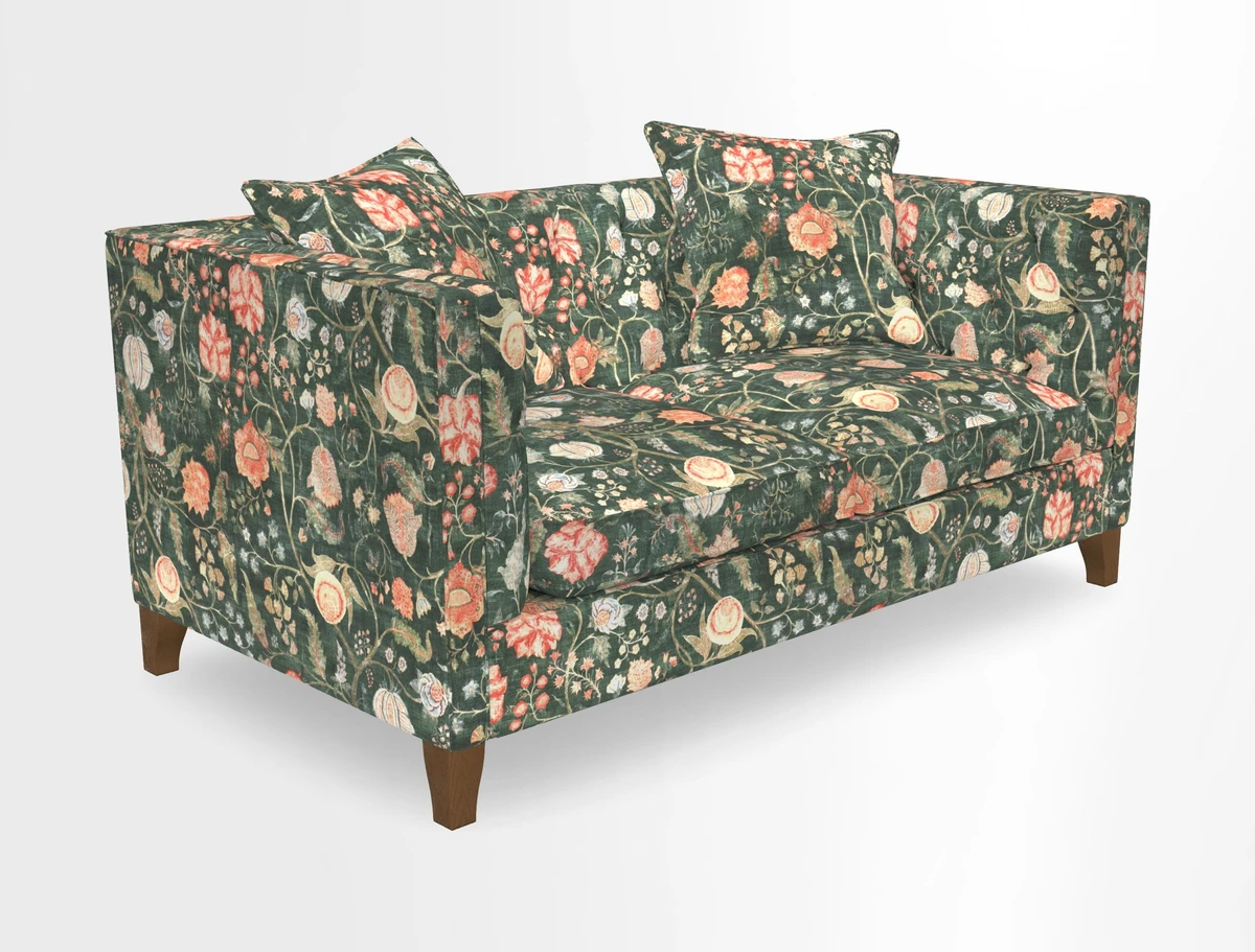 Haresfield 3 seater sofa in Whernside Spring Grass and Stockport Stripe Hunter 