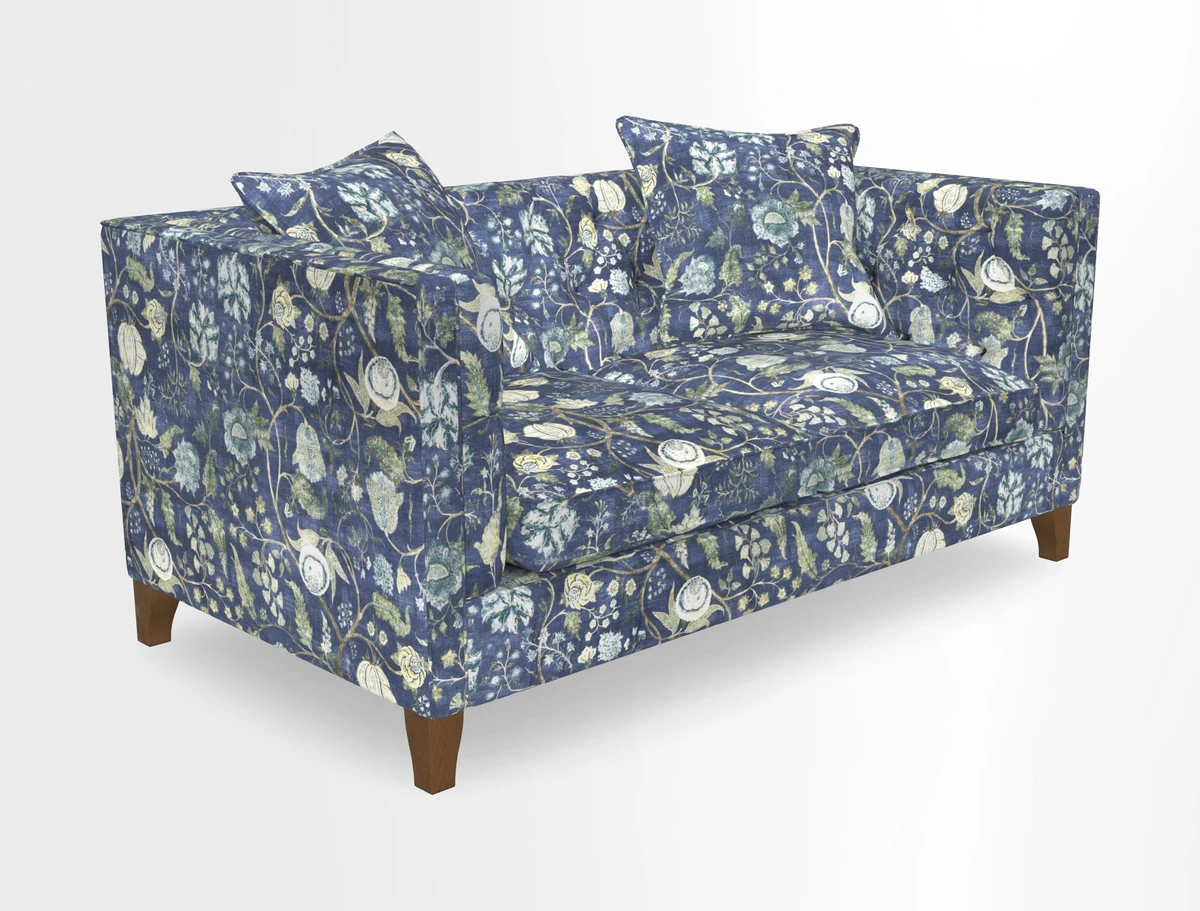 Haresfield 3 seater sofa in Whernside Spring Grass and Stockport Stripe Hunter 