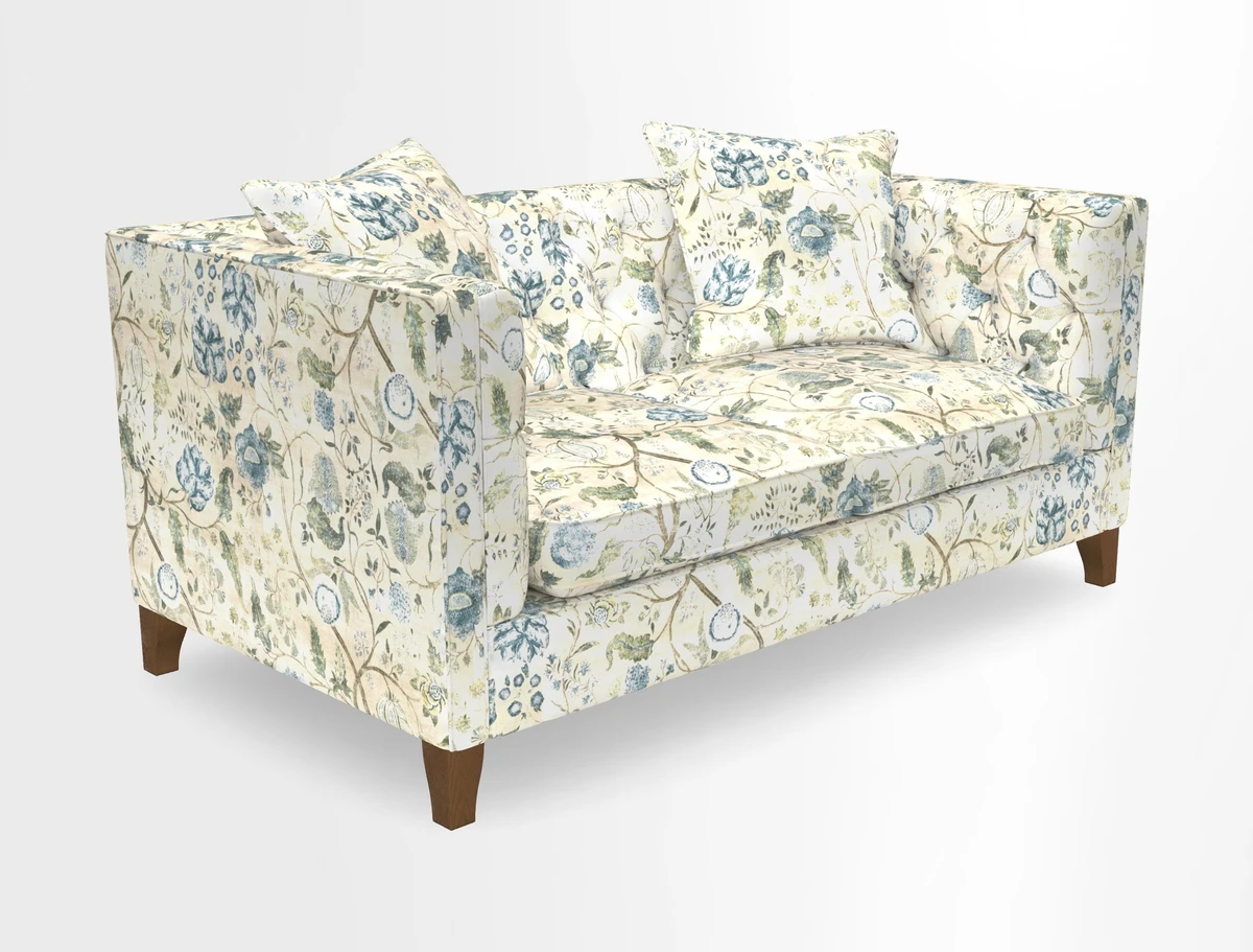 Haresfield 3 seater sofa in Whernside Spring Grass and Stockport Stripe Hunter 
