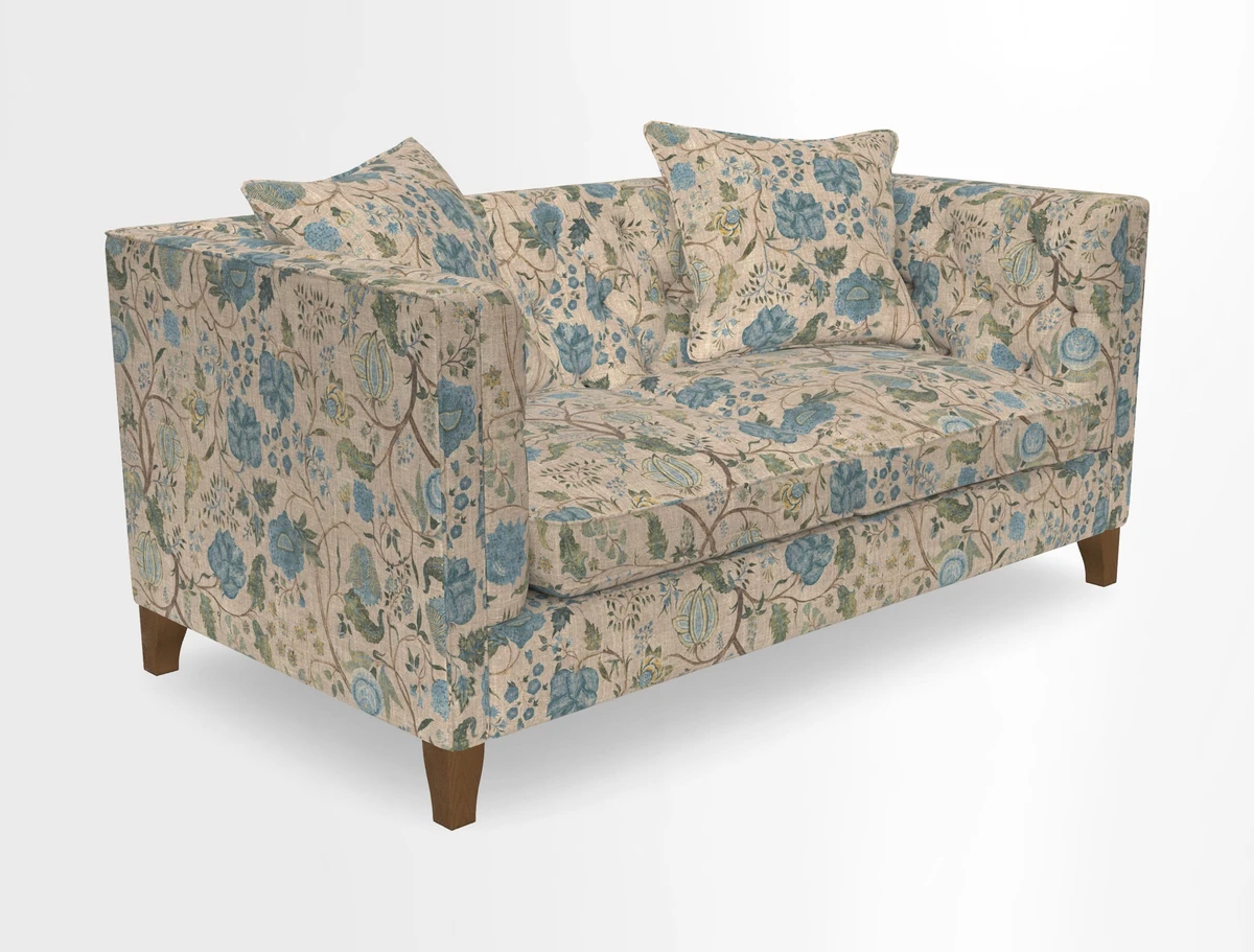 Haresfield 3 seater sofa in Whernside Spring Grass and Stockport Stripe Hunter 