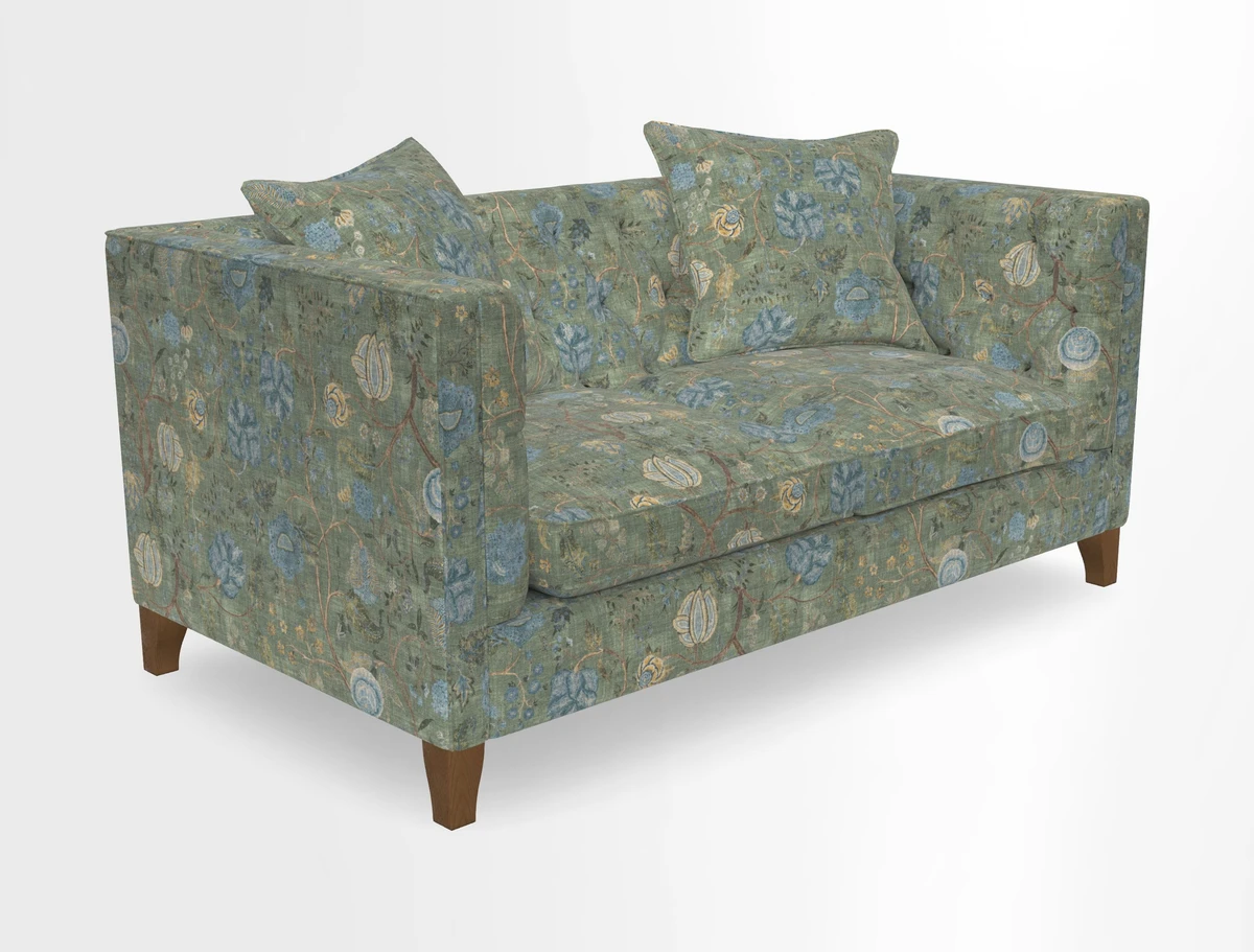 Haresfield 3 seater sofa in Whernside Spring Grass and Stockport Stripe Hunter 