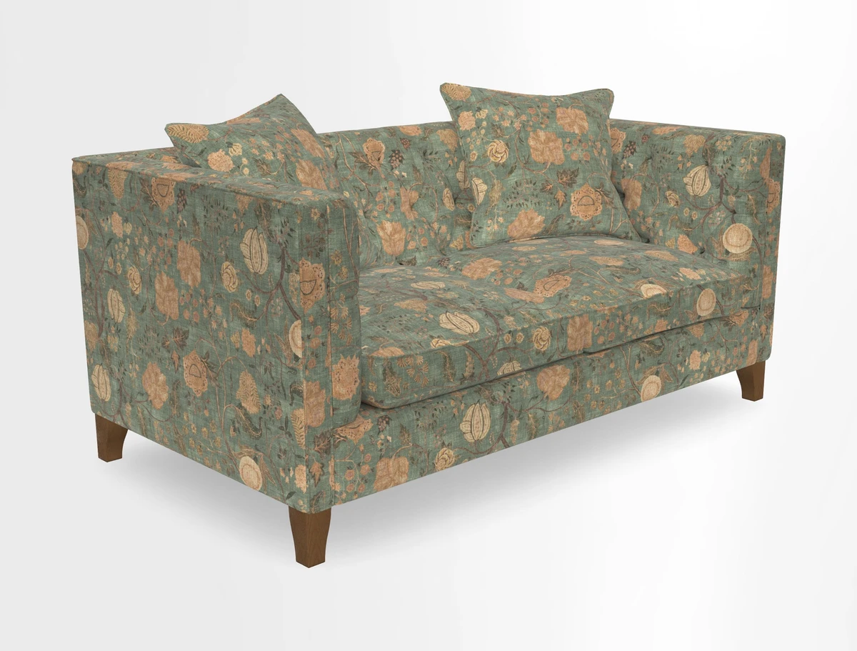 Haresfield 3 seater sofa in Whernside Spring Grass and Stockport Stripe Hunter 