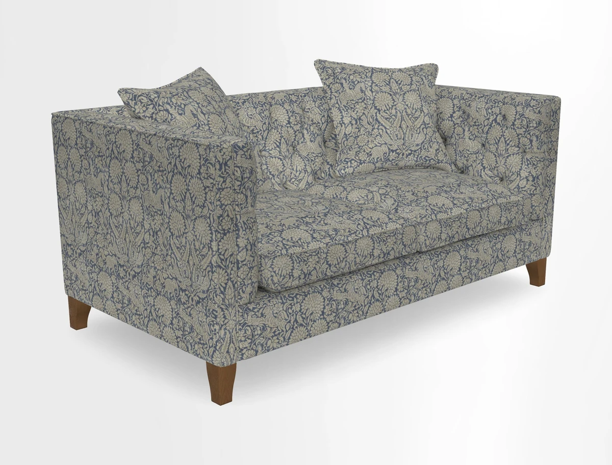 Haresfield 3 seater sofa in Whernside Spring Grass and Stockport Stripe Hunter 
