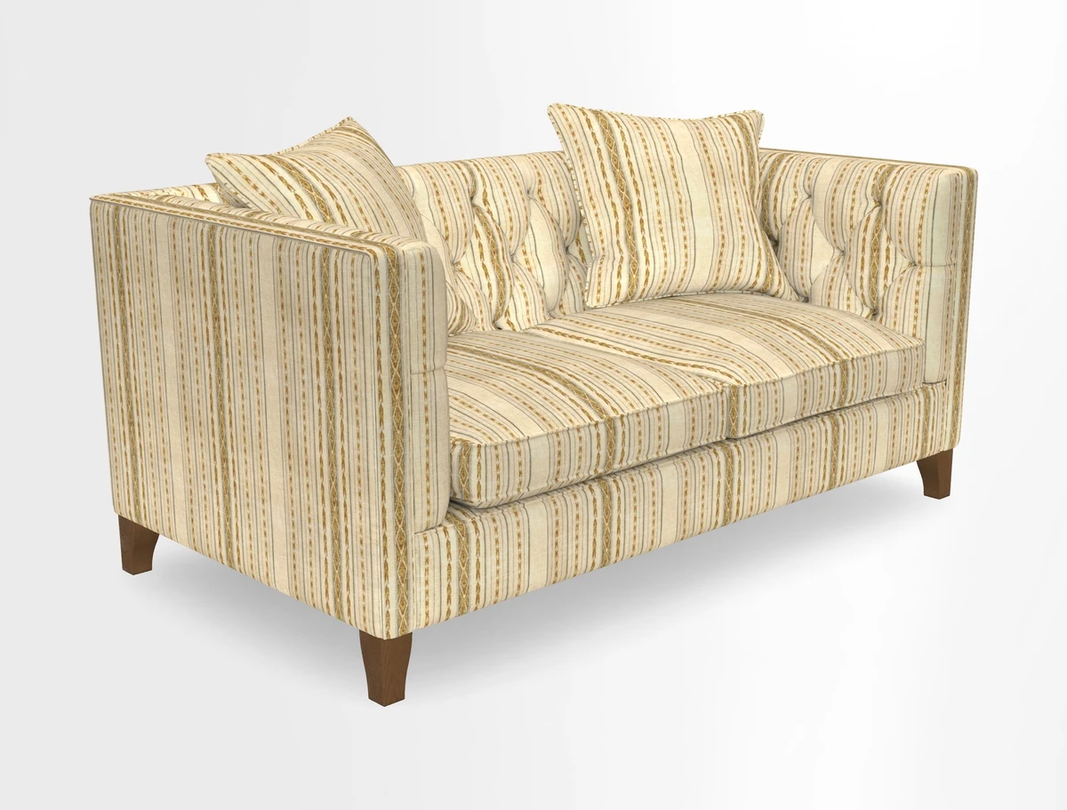 Haresfield 3 seater sofa in Whernside Spring Grass and Stockport Stripe Hunter 