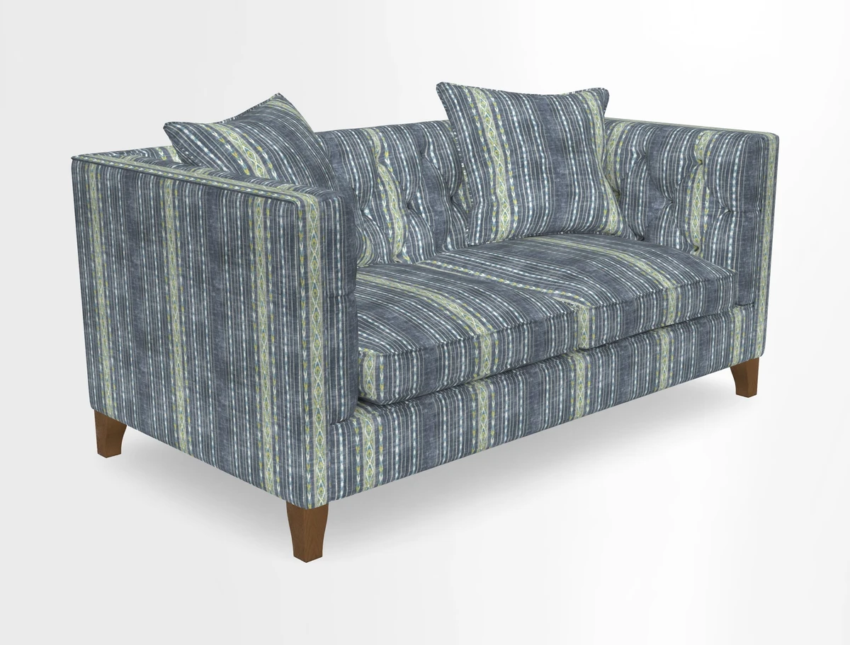 Haresfield 3 seater sofa in Whernside Spring Grass and Stockport Stripe Hunter 