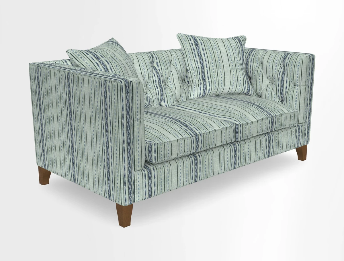 Haresfield 3 seater sofa in Whernside Spring Grass and Stockport Stripe Hunter 
