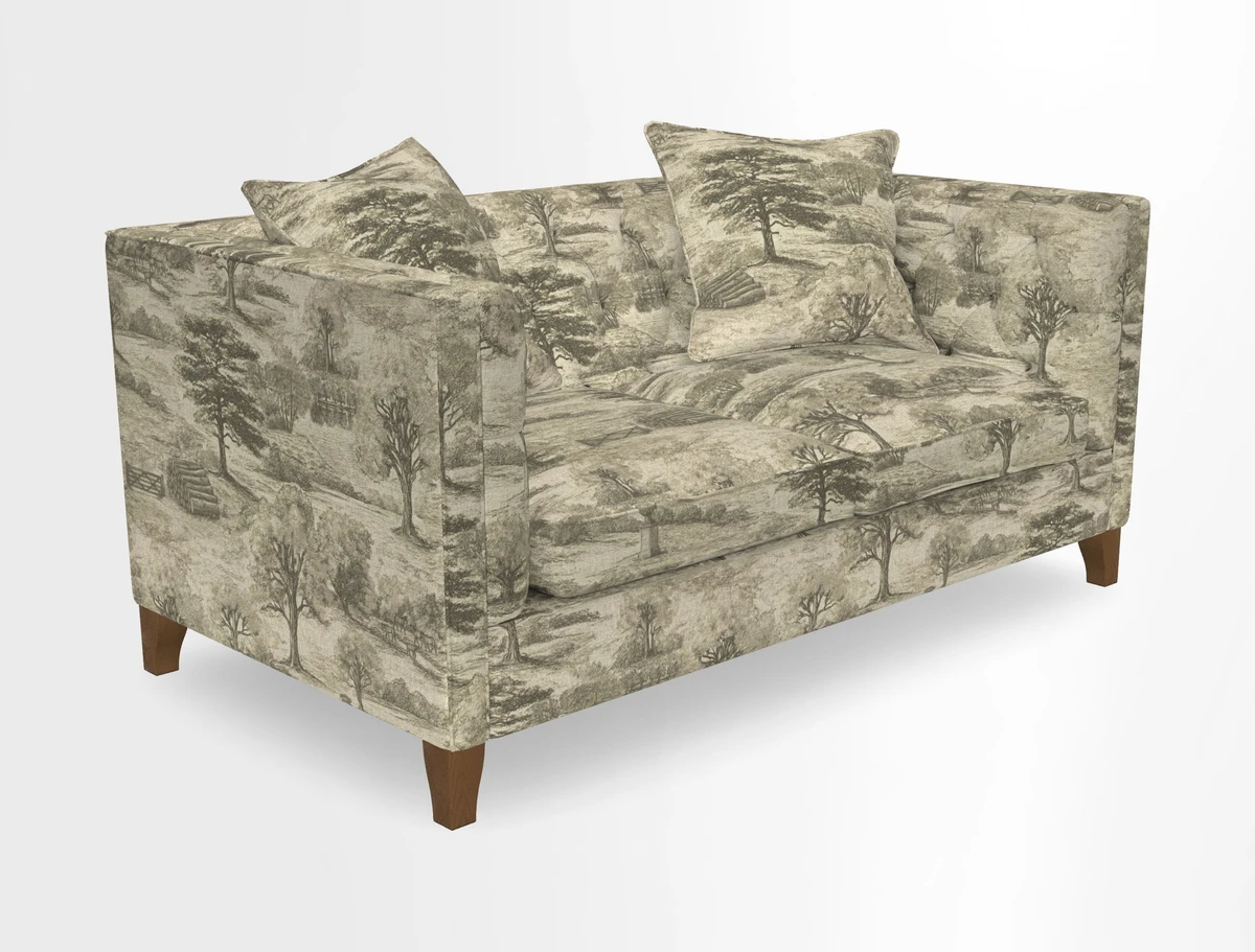 Haresfield 3 seater sofa in Whernside Spring Grass and Stockport Stripe Hunter 