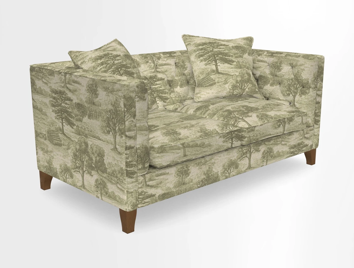 Haresfield 3 seater sofa in Whernside Spring Grass and Stockport Stripe Hunter 
