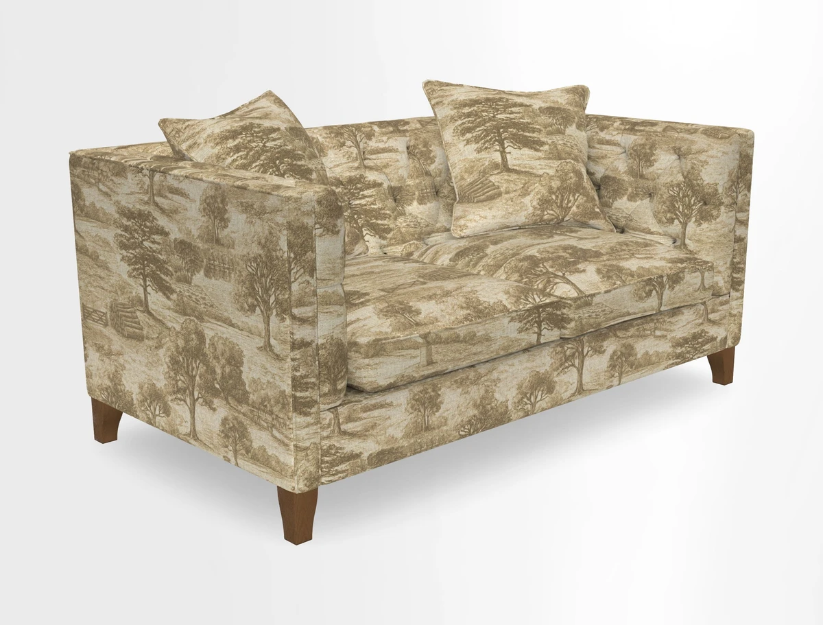 Haresfield 3 seater sofa in Whernside Spring Grass and Stockport Stripe Hunter 