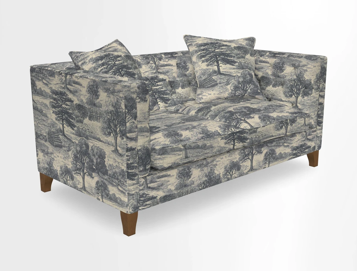 Haresfield 3 seater sofa in Whernside Spring Grass and Stockport Stripe Hunter 