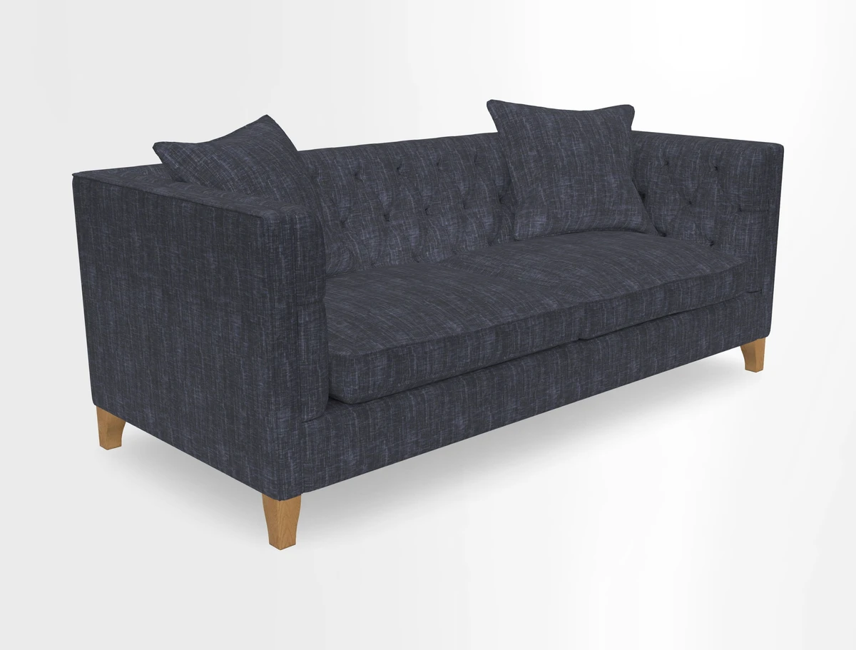 Haresfield 3 seater sofa in Whernside Spring Grass and Stockport Stripe Hunter 