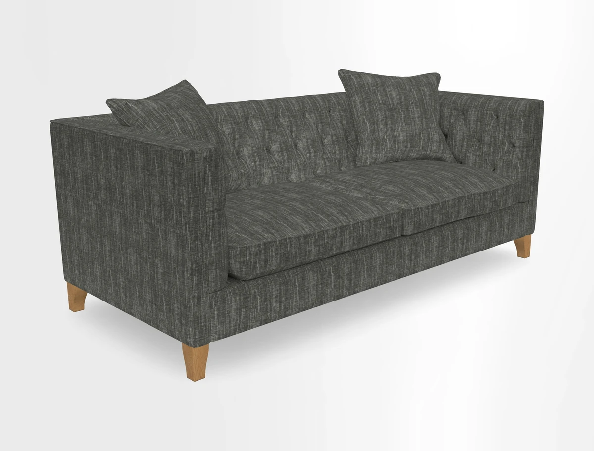 Haresfield 3 seater sofa in Whernside Spring Grass and Stockport Stripe Hunter 