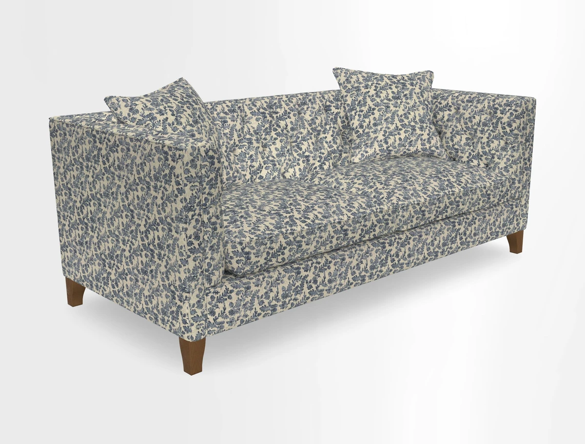 Haresfield 3 seater sofa in Whernside Spring Grass and Stockport Stripe Hunter 