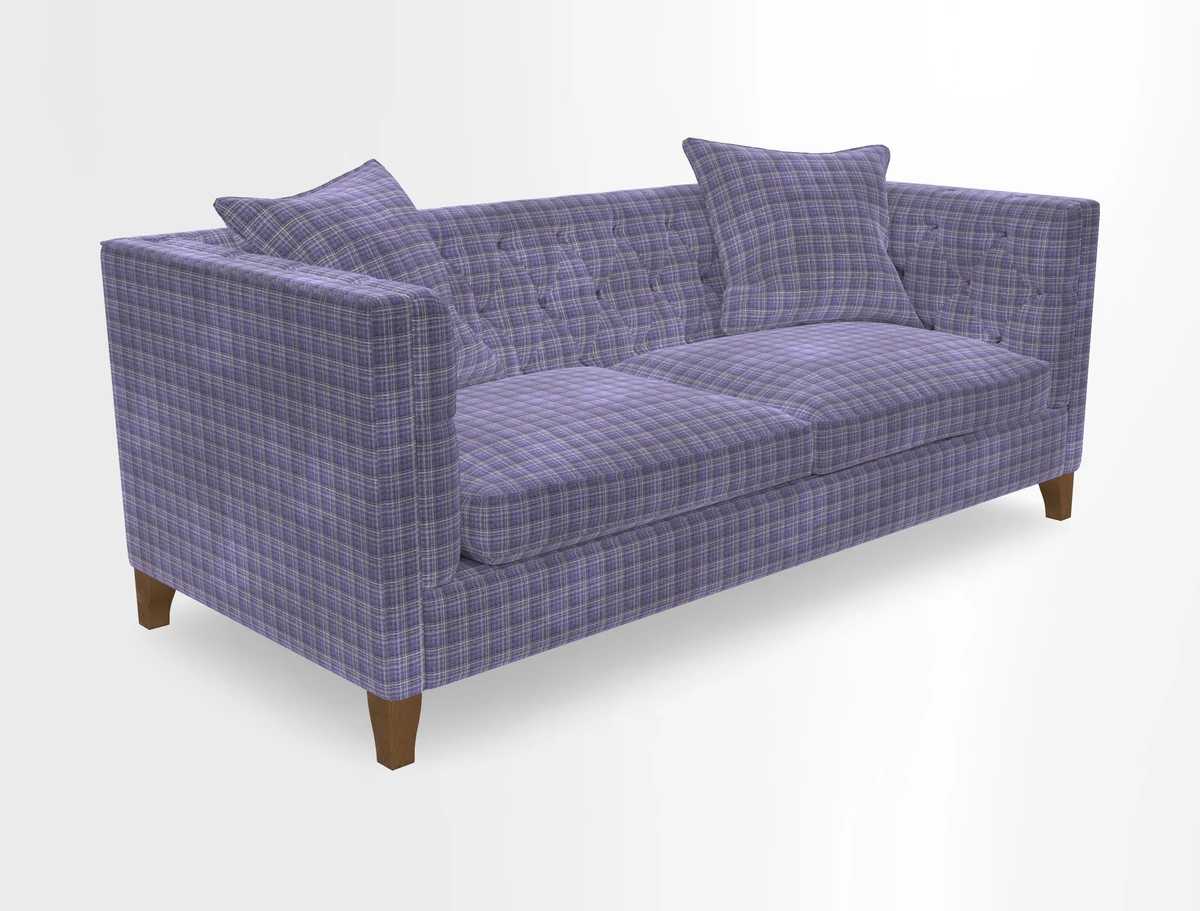 Haresfield 3 seater sofa in Whernside Spring Grass and Stockport Stripe Hunter 