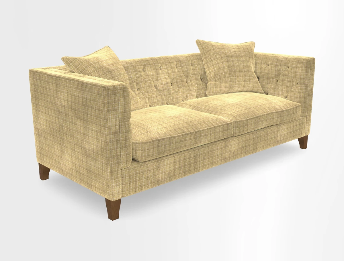 Haresfield 3 seater sofa in Whernside Spring Grass and Stockport Stripe Hunter 