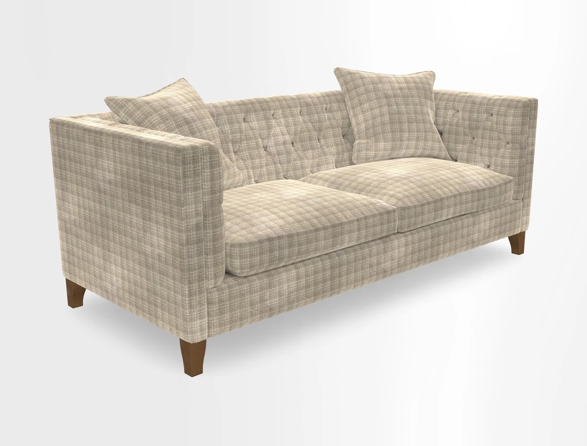 Haresfield 3 seater sofa in Whernside Spring Grass and Stockport Stripe Hunter 