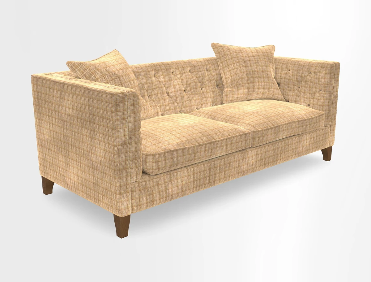 Haresfield 3 seater sofa in Whernside Spring Grass and Stockport Stripe Hunter 