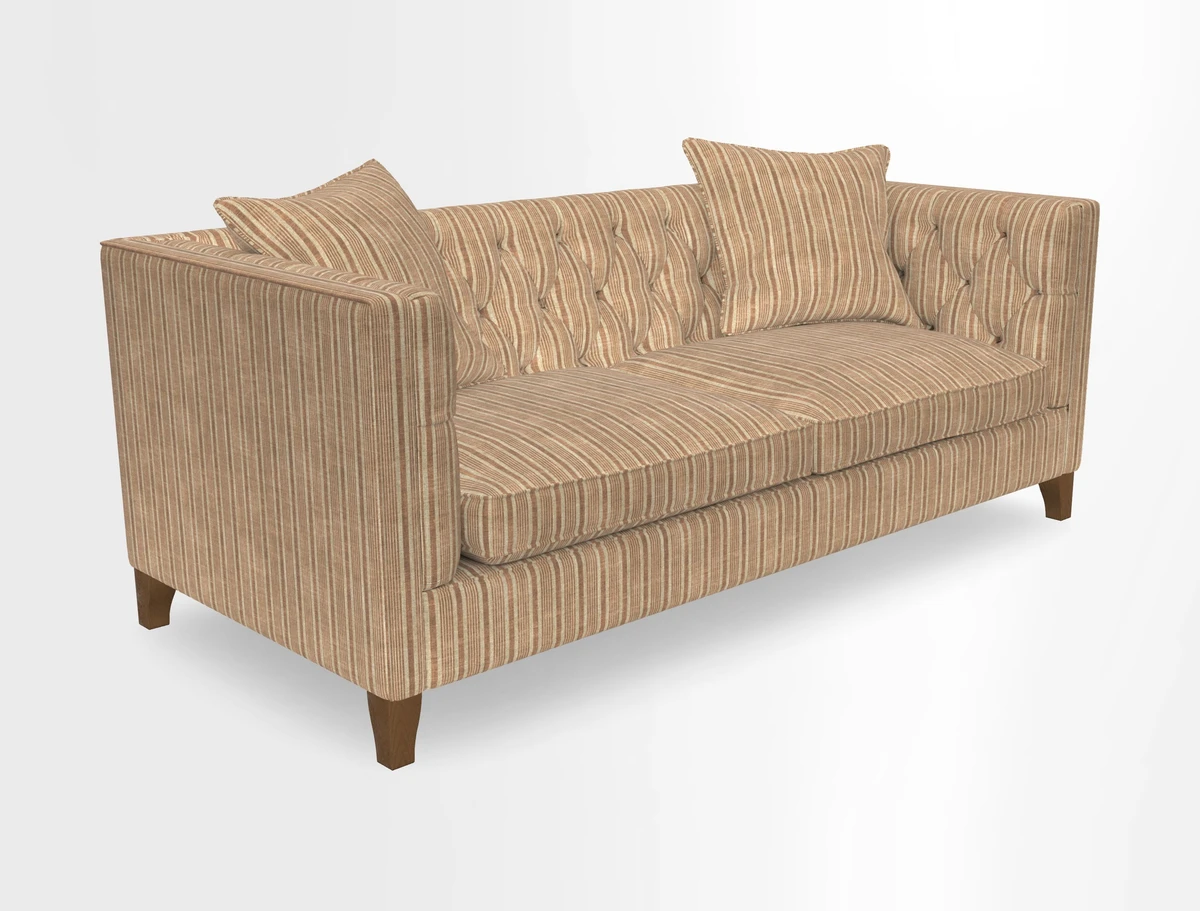 Haresfield 3 seater sofa in Whernside Spring Grass and Stockport Stripe Hunter 