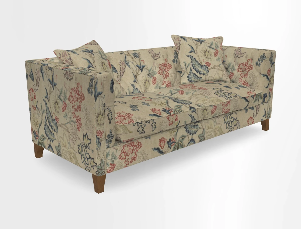 Haresfield 3 seater sofa in Whernside Spring Grass and Stockport Stripe Hunter 