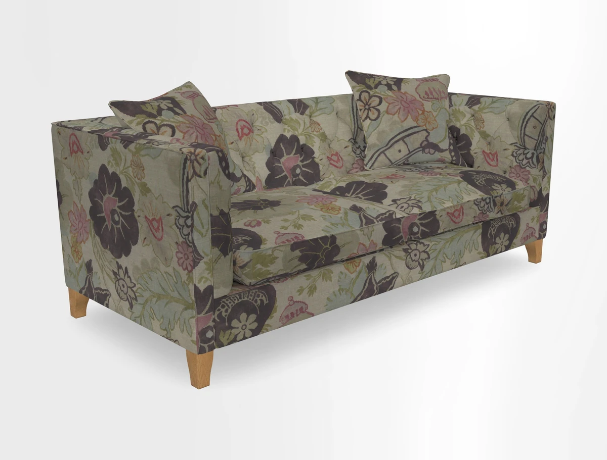 Haresfield 3 seater sofa in Whernside Spring Grass and Stockport Stripe Hunter 