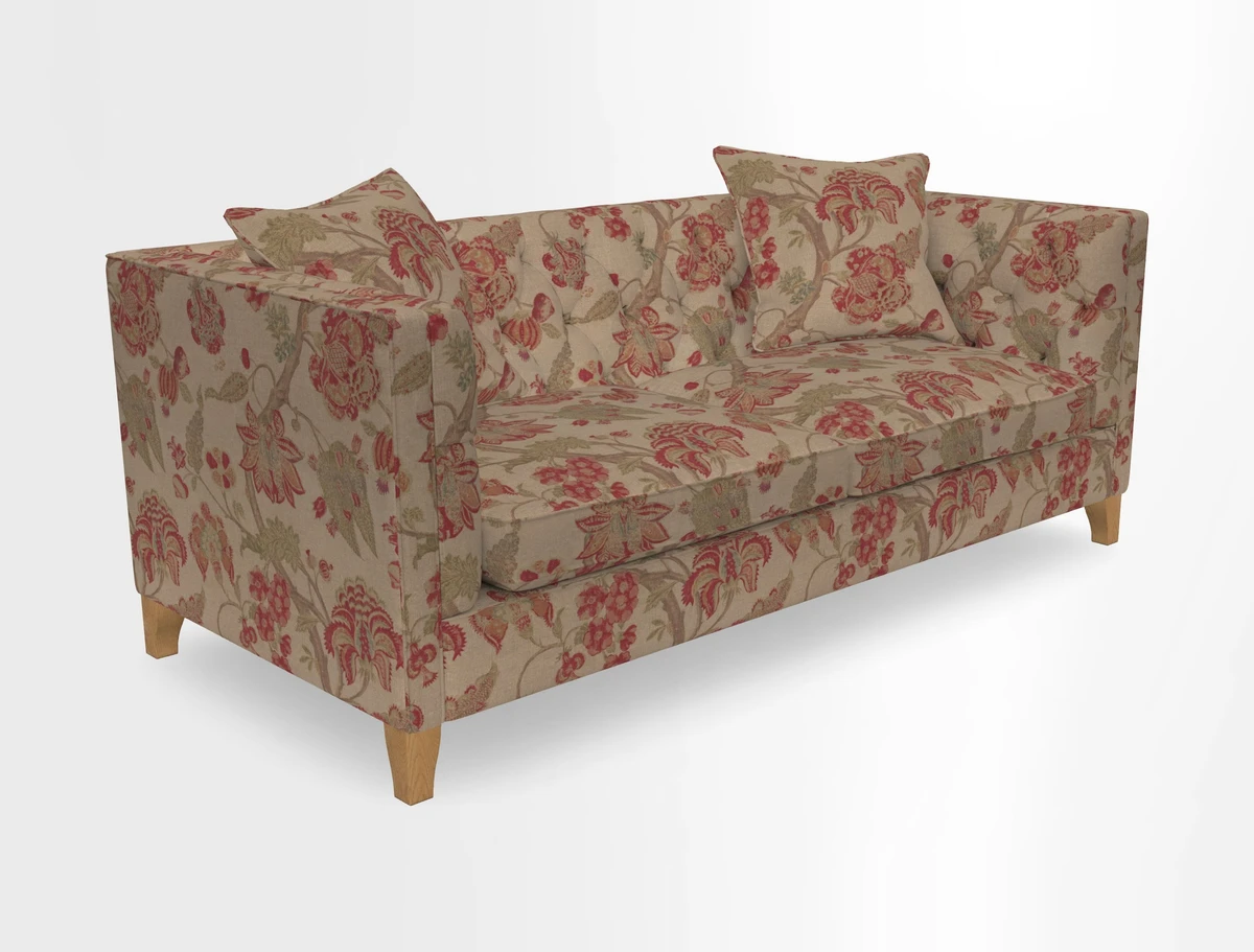 Haresfield 3 seater sofa in Whernside Spring Grass and Stockport Stripe Hunter 