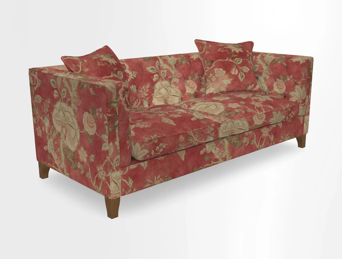 Haresfield 3 seater sofa in Whernside Spring Grass and Stockport Stripe Hunter 