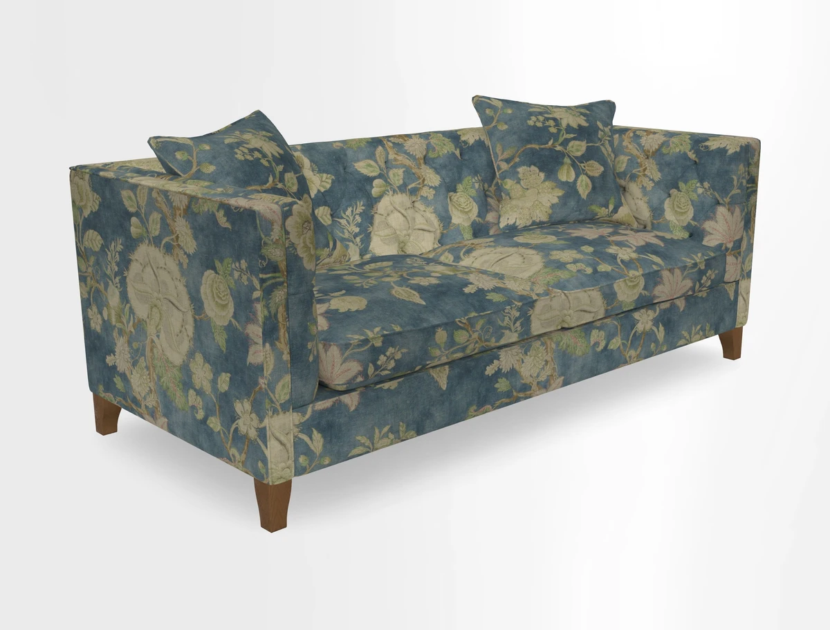 Haresfield 3 seater sofa in Whernside Spring Grass and Stockport Stripe Hunter 