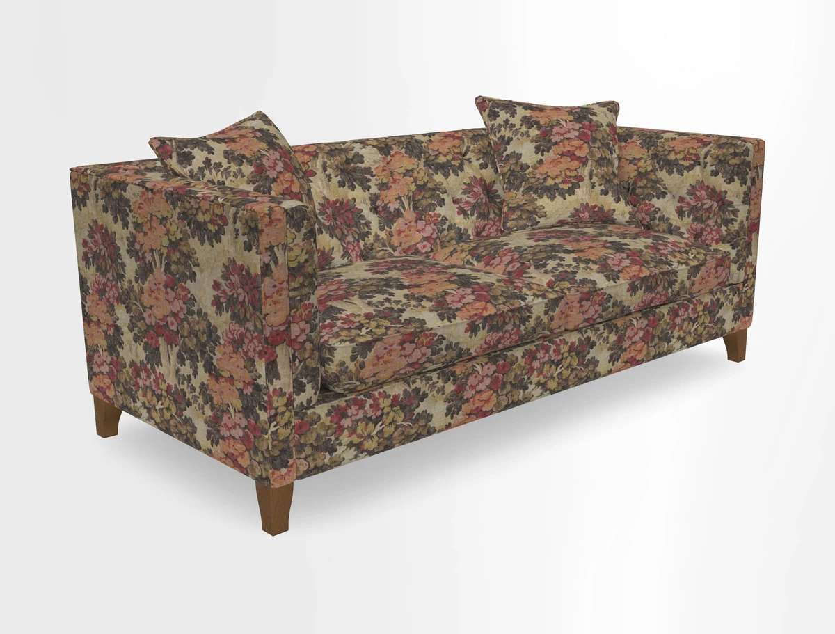 Haresfield 3 seater sofa in Whernside Spring Grass and Stockport Stripe Hunter 