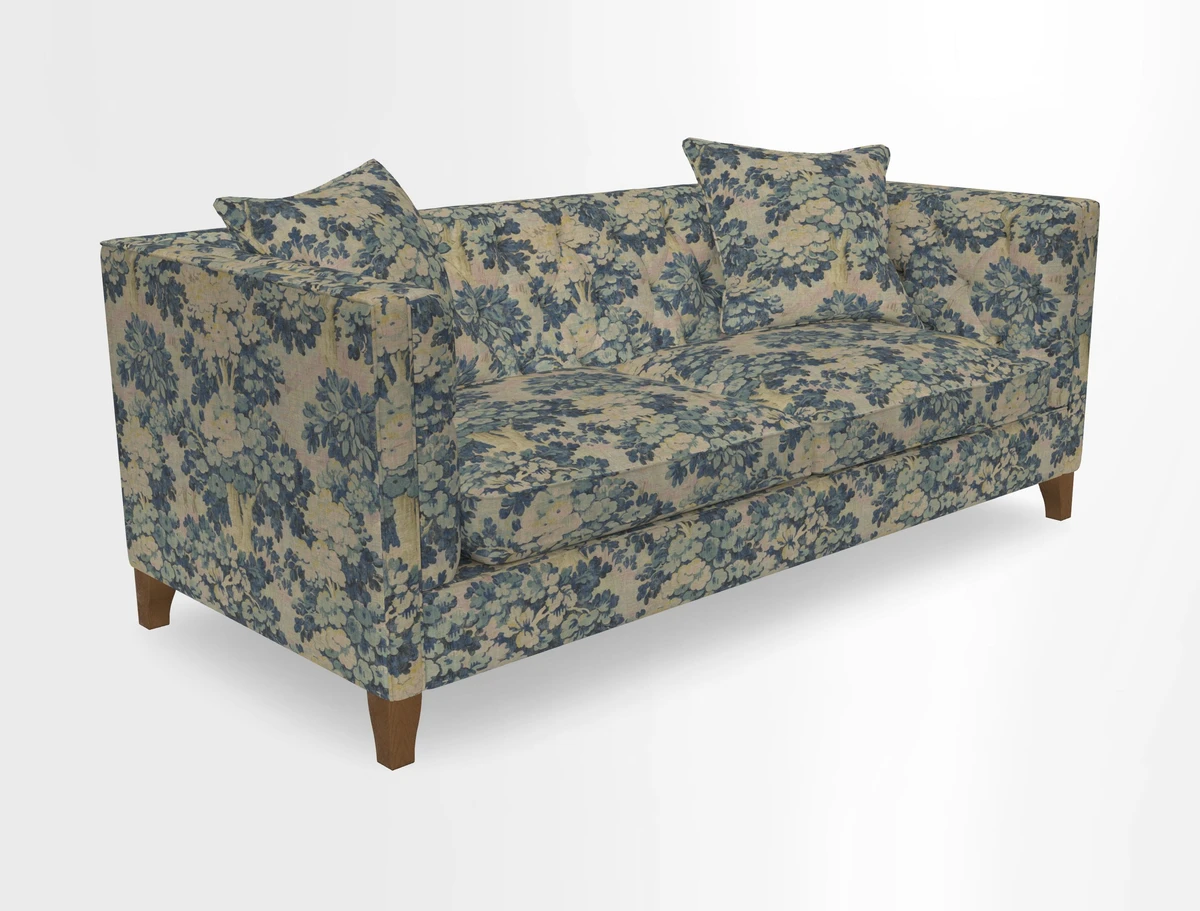Haresfield 3 seater sofa in Whernside Spring Grass and Stockport Stripe Hunter 