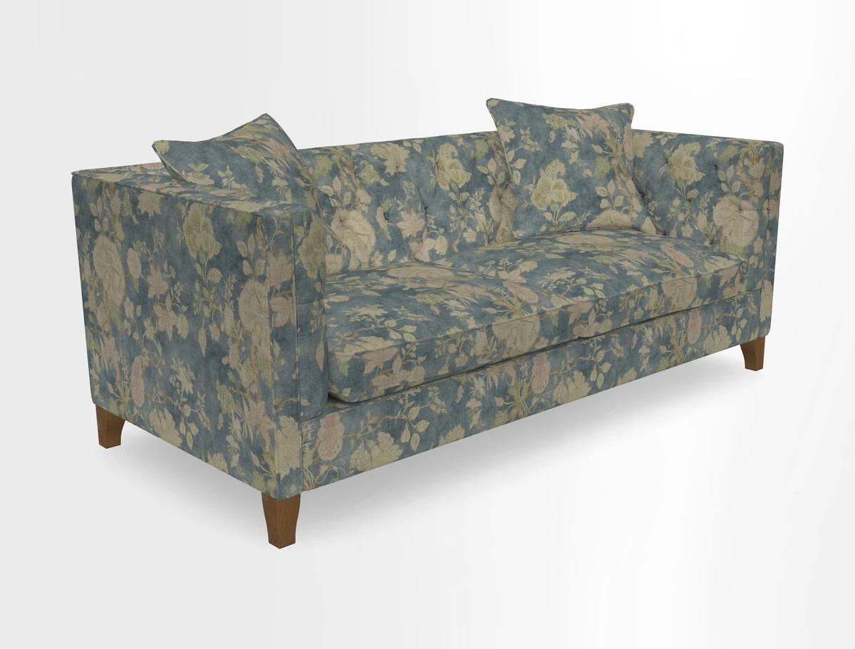 Haresfield 3 seater sofa in Whernside Spring Grass and Stockport Stripe Hunter 