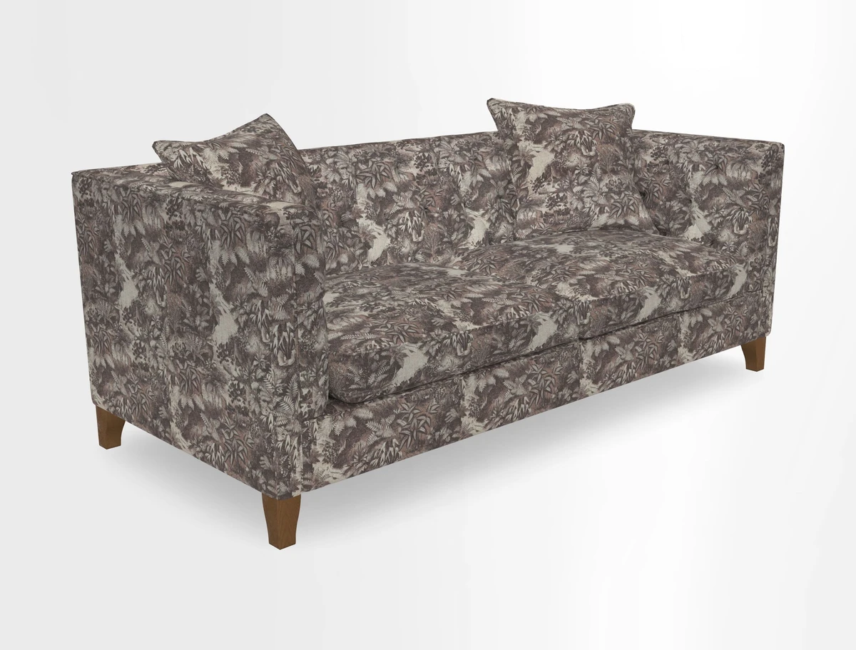 Haresfield 3 seater sofa in Whernside Spring Grass and Stockport Stripe Hunter 