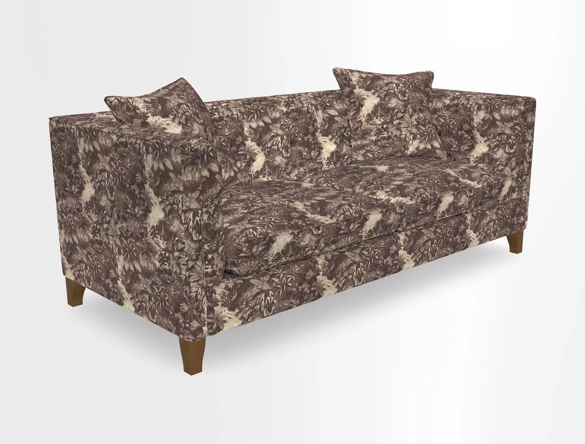 Haresfield 3 seater sofa in Whernside Spring Grass and Stockport Stripe Hunter 