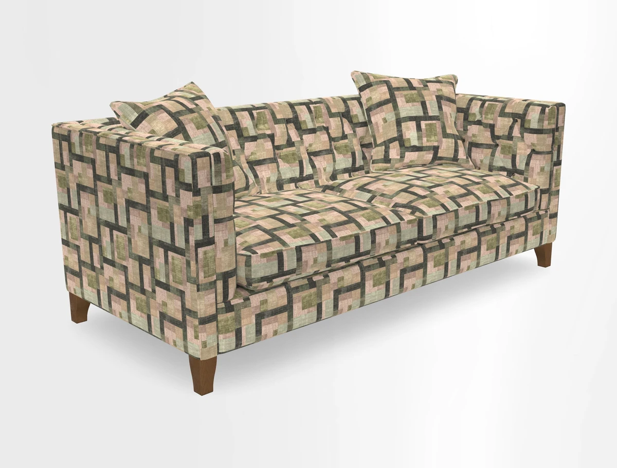 Haresfield 3 seater sofa in Whernside Spring Grass and Stockport Stripe Hunter 
