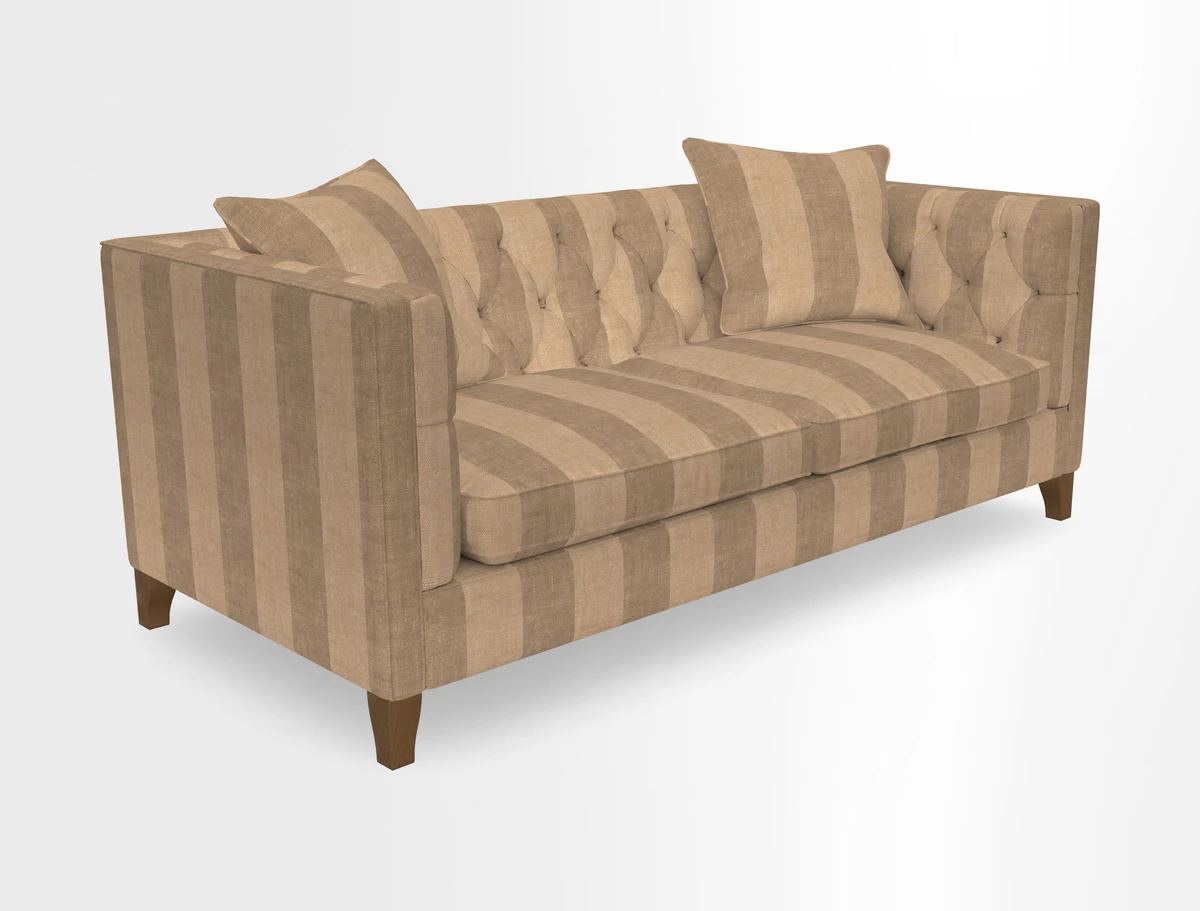 Haresfield 3 seater sofa in Whernside Spring Grass and Stockport Stripe Hunter 