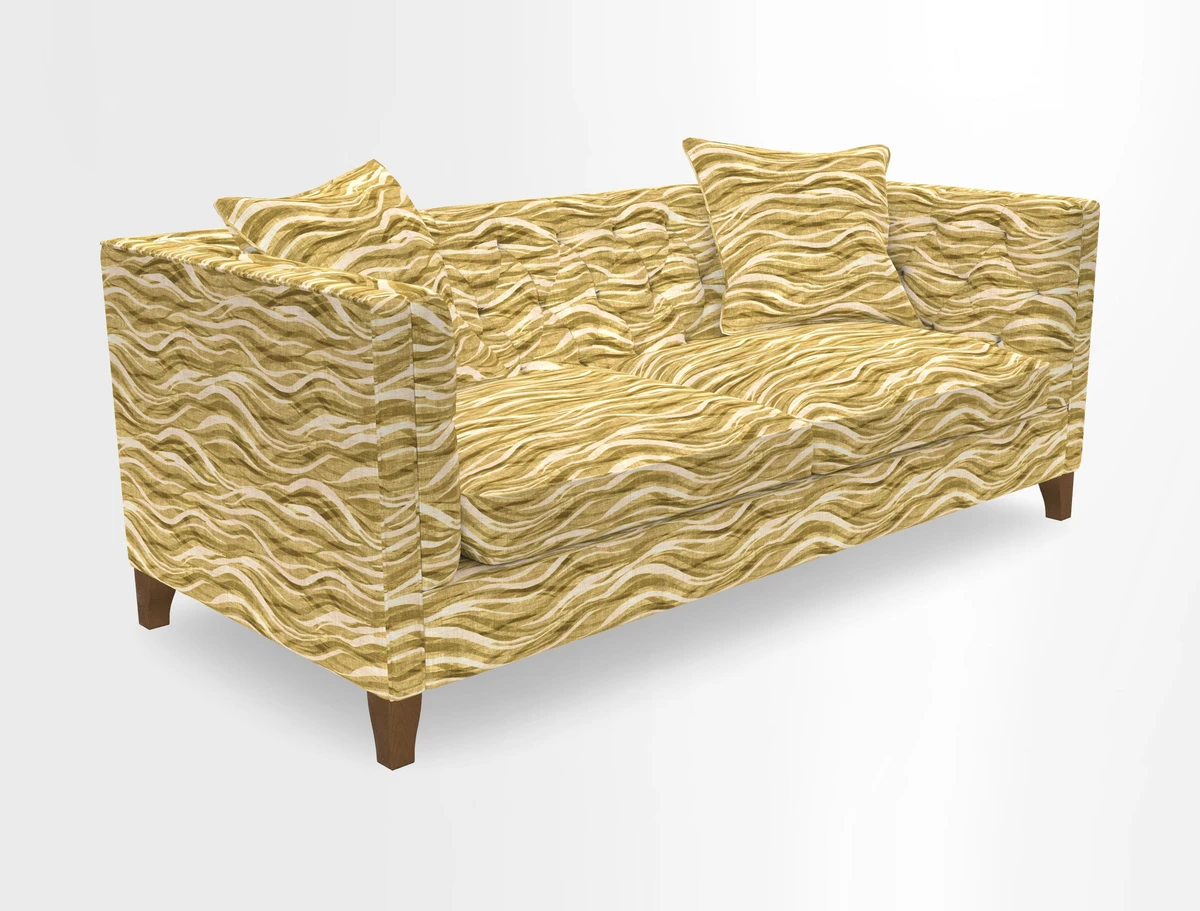 Haresfield 3 seater sofa in Whernside Spring Grass and Stockport Stripe Hunter 
