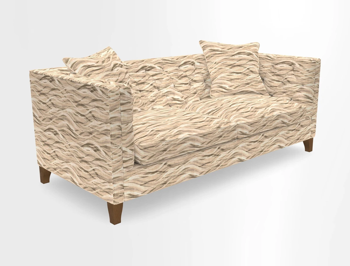 Haresfield 3 seater sofa in Whernside Spring Grass and Stockport Stripe Hunter 