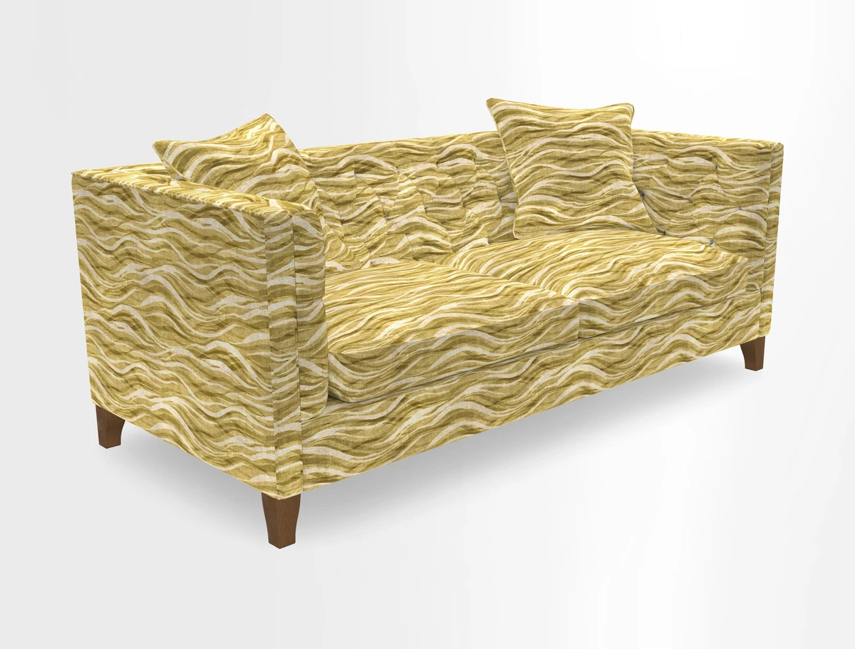 Haresfield 3 seater sofa in Whernside Spring Grass and Stockport Stripe Hunter 