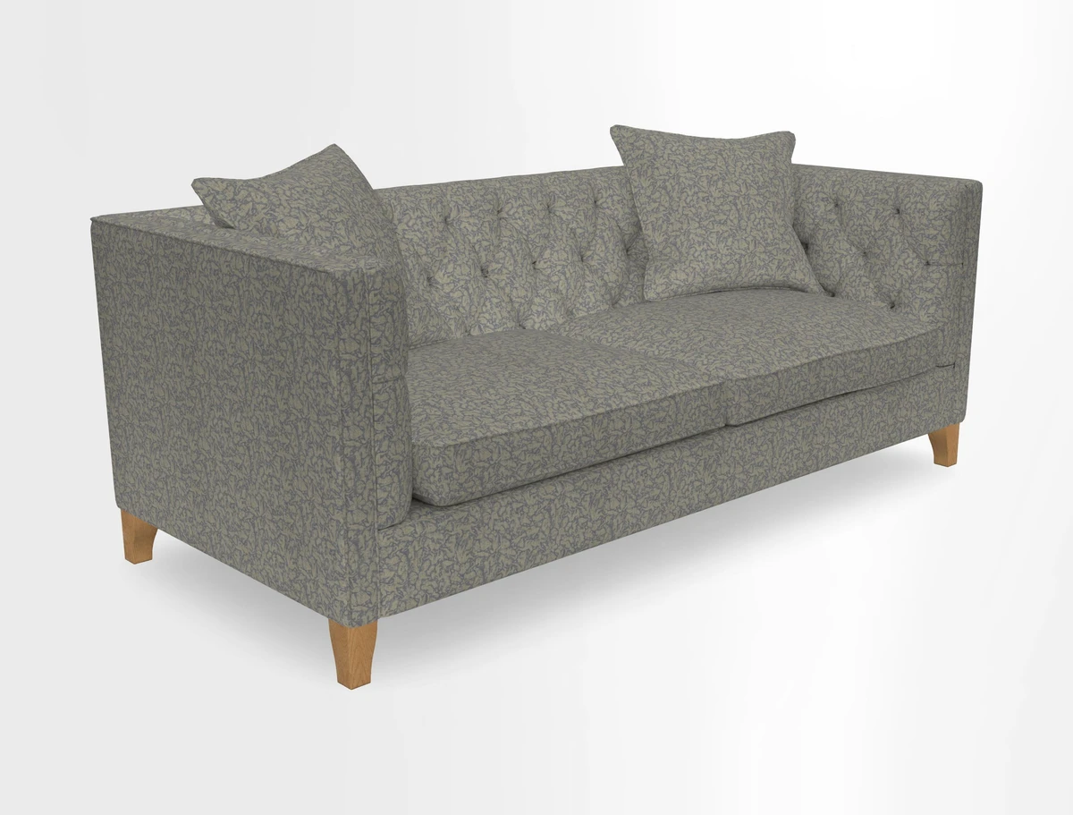 Haresfield 3 seater sofa in Whernside Spring Grass and Stockport Stripe Hunter 