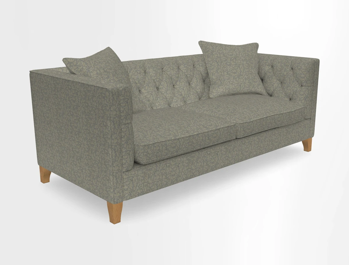 Haresfield 3 seater sofa in Whernside Spring Grass and Stockport Stripe Hunter 