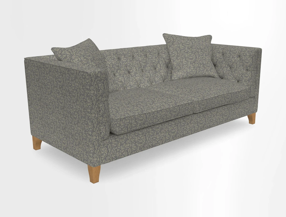 Haresfield 3 seater sofa in Whernside Spring Grass and Stockport Stripe Hunter 