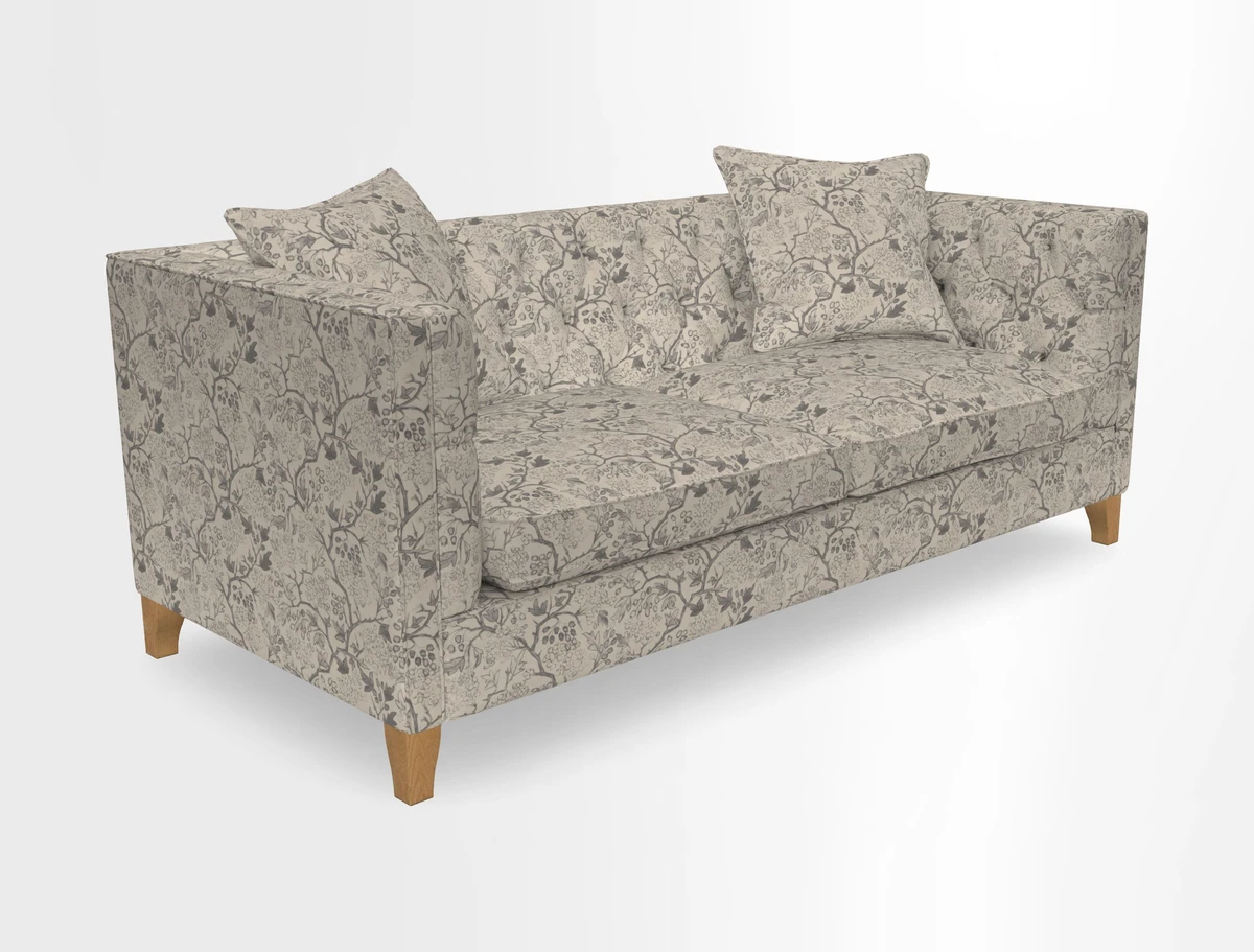 Haresfield 3 seater sofa in Whernside Spring Grass and Stockport Stripe Hunter 