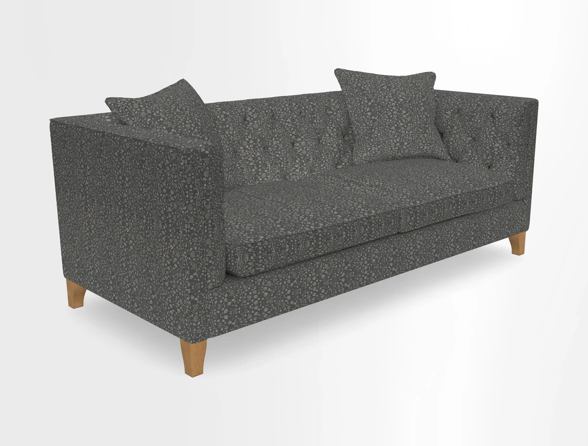 Haresfield 3 seater sofa in Whernside Spring Grass and Stockport Stripe Hunter 