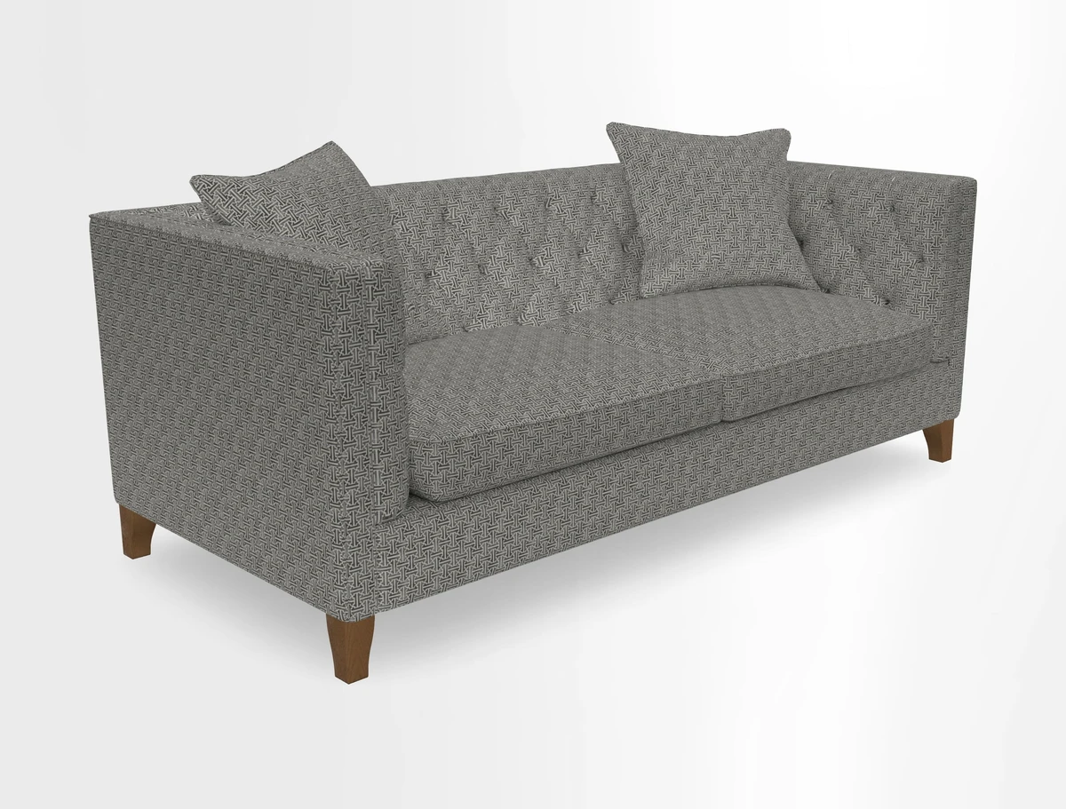 Haresfield 3 seater sofa in Whernside Spring Grass and Stockport Stripe Hunter 