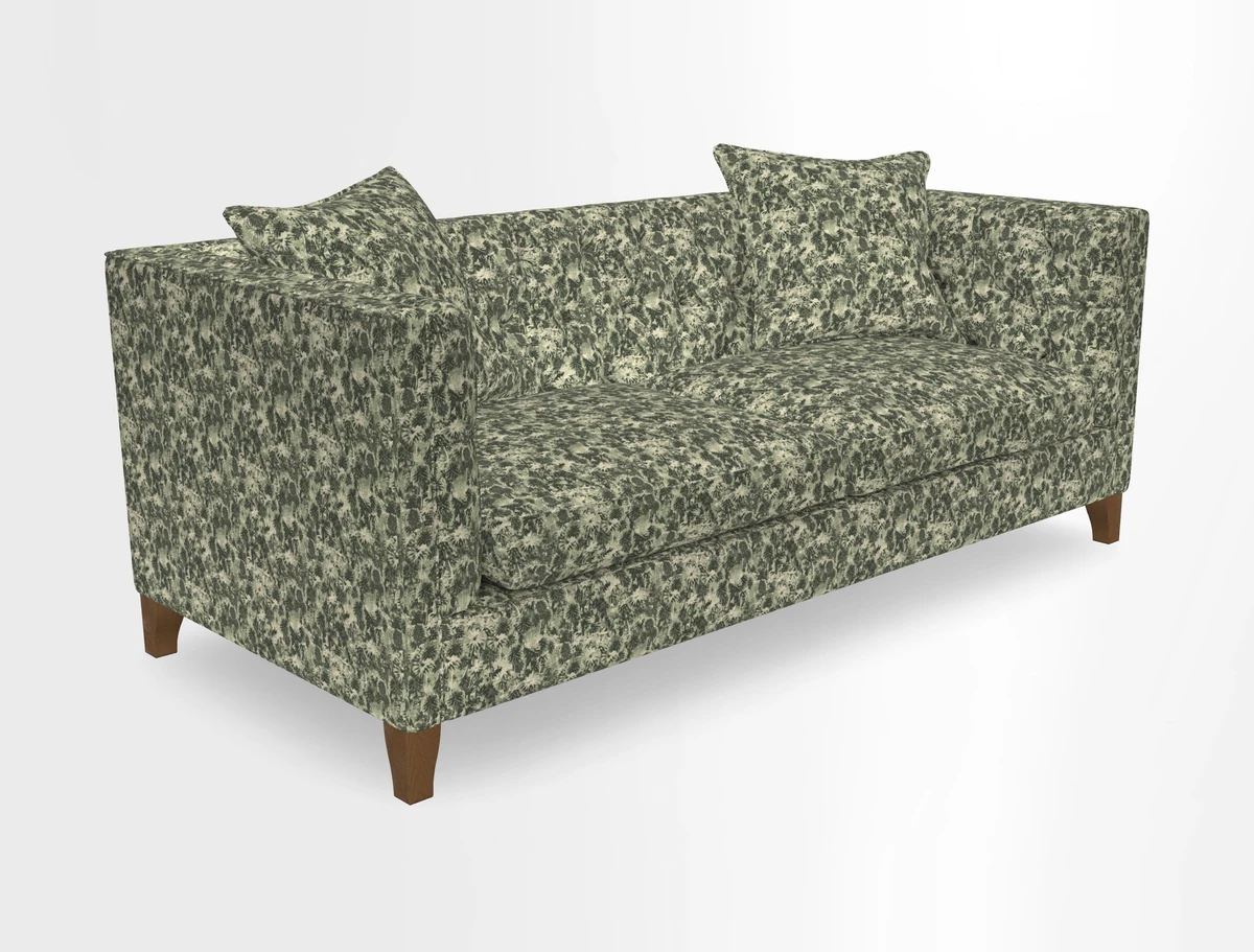 Haresfield 3 seater sofa in Whernside Spring Grass and Stockport Stripe Hunter 